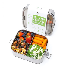 Million Marker Approved Products - Leak Proof Extra Long Stainless Steel 3-Compartment Eco Lunch Box with Silicone Seal